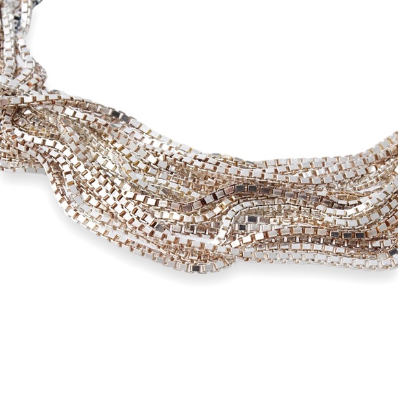 Milor Italy Sterling Silver Multi-Strand Box Chain Bracelet - Picture 3 of 5